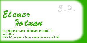 elemer holman business card